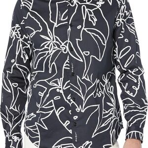 Karl Lagerfeld Black and White Abstract Shirt